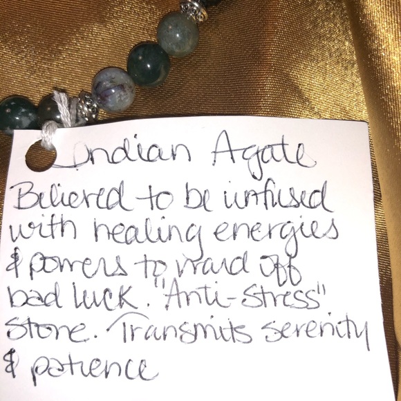 Indian agate bracelet 7 inches - Picture 3 of 3